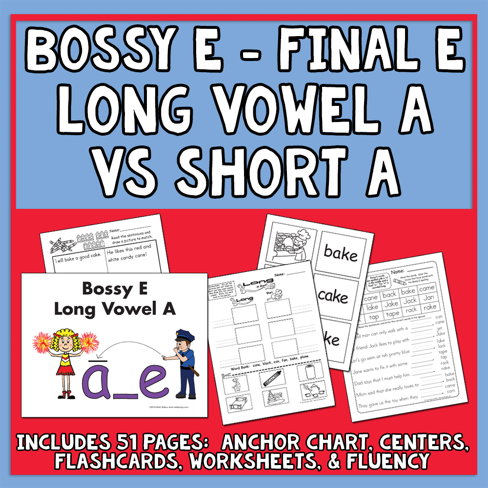 Bossy E (Final E) Long Vowel A, E, I, O, U Bundle