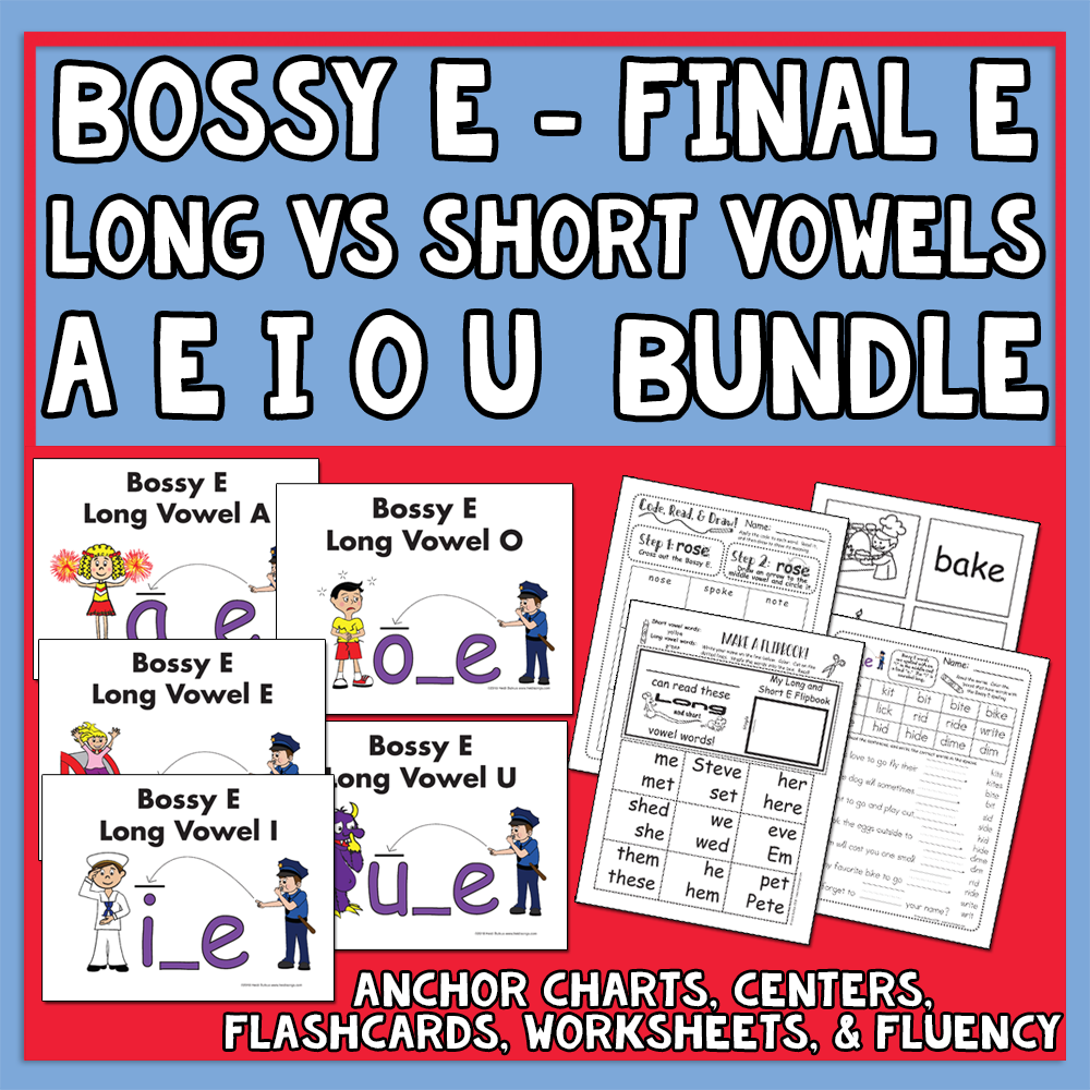 Bossy E (Final E) Long Vowel A, E, I, O, U Bundle
