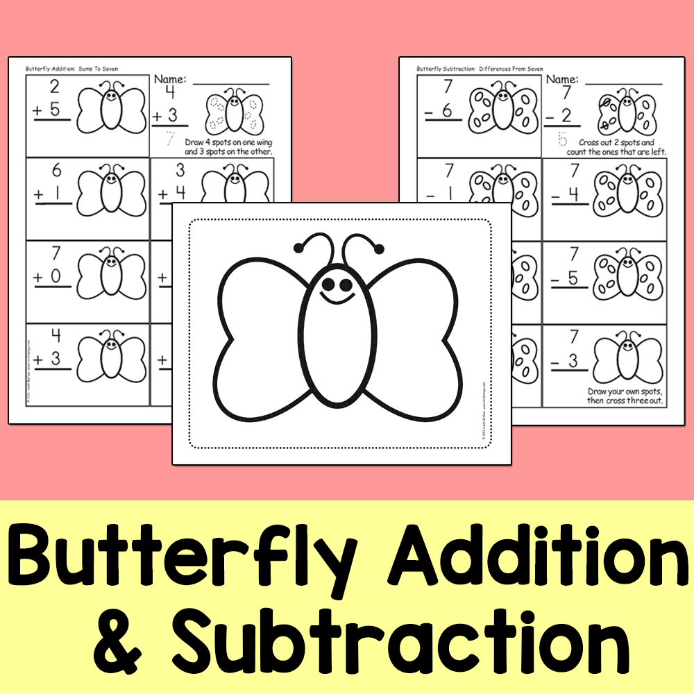 Butterfly Addition & Subtraction Worksheets