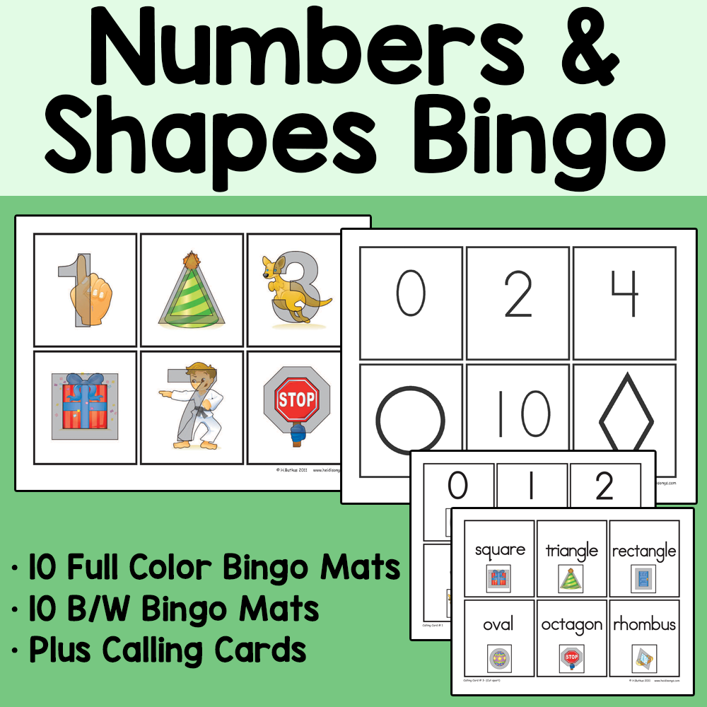 Numbers & Shapes Bingo Game