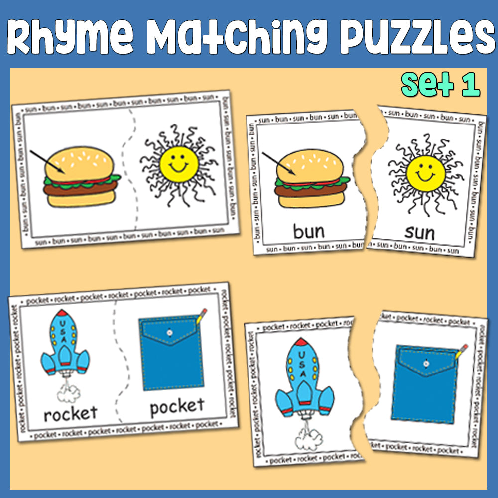 Rhyme Matching Puzzles - Set 1 & 2