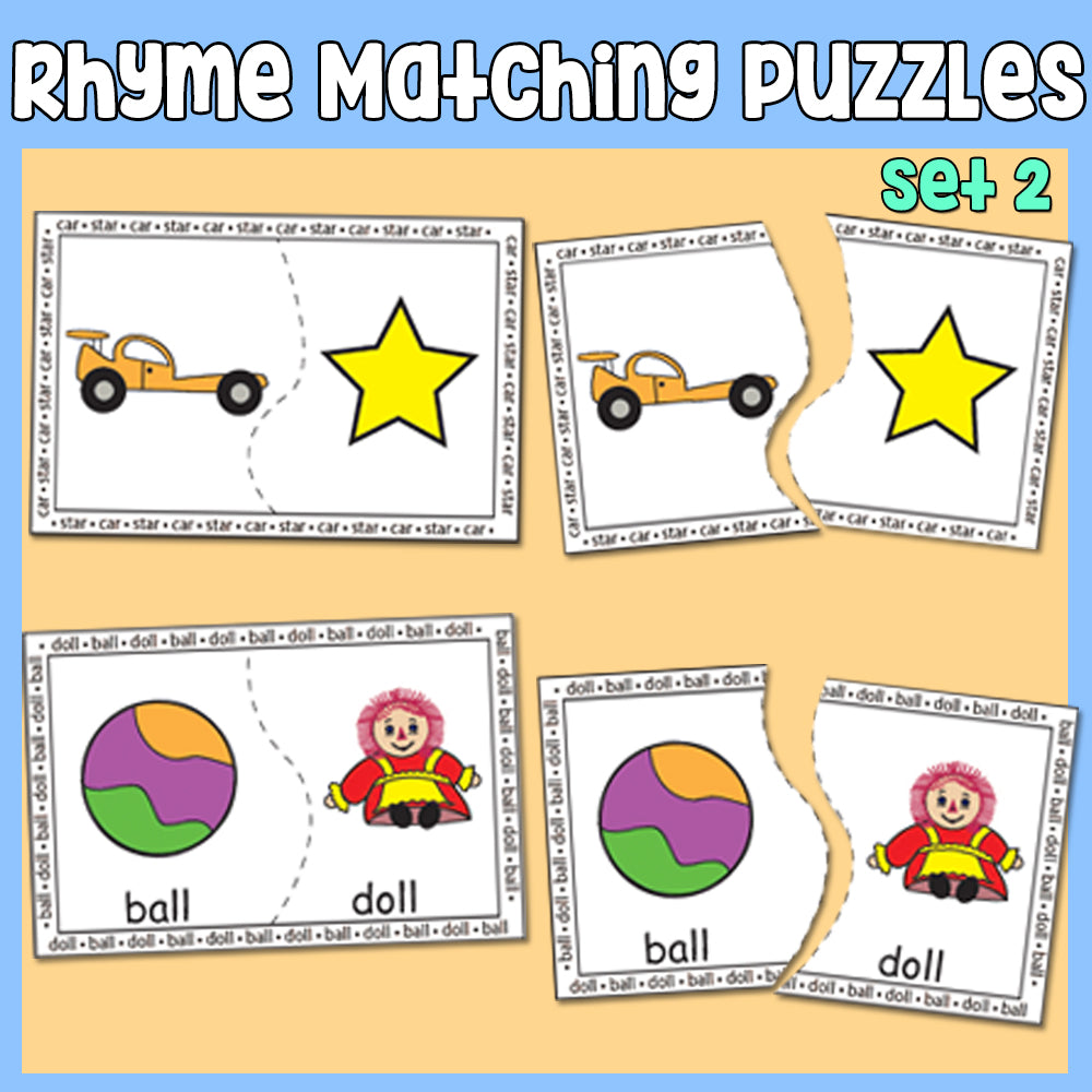 Rhyme Matching Puzzles - Set 1 & 2