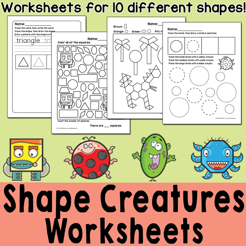 Shape Creatures Worksheets