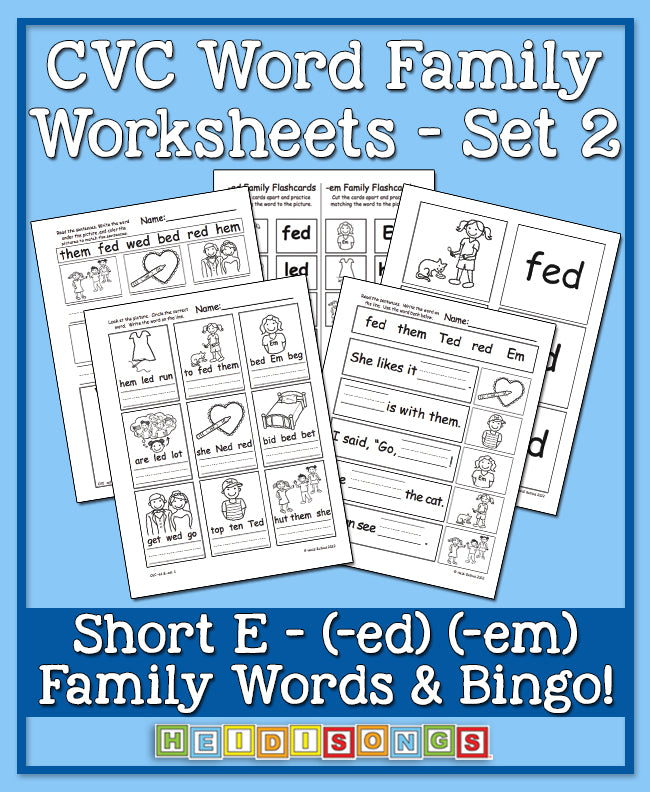 CVC Word Family Worksheets - Set 2