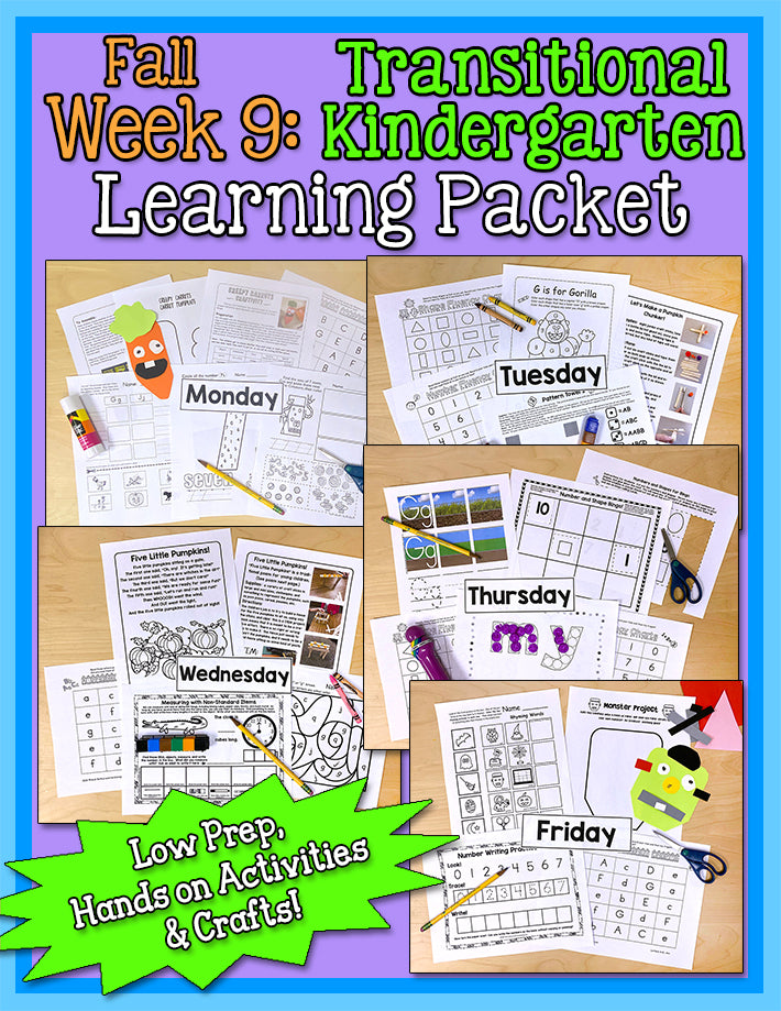 TK Weekly Lesson Plans: Fall - Week 9