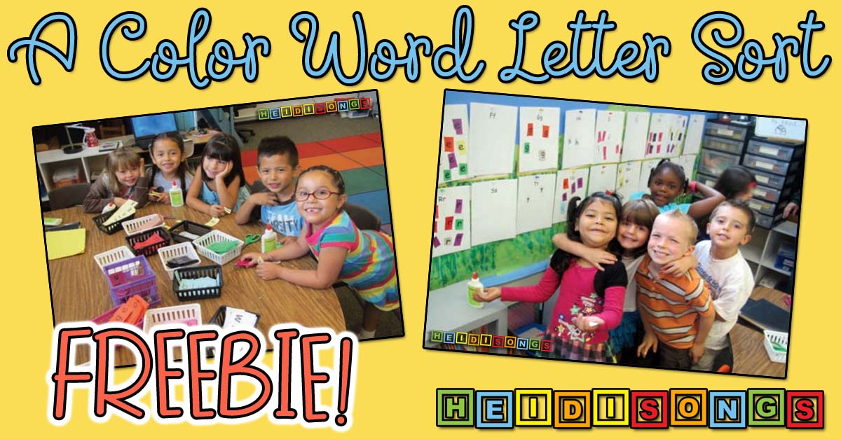 A Color Word Letter Sort - FREEBIE!