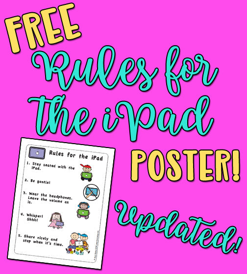 FREE Rules for the iPad Poster Updated! heidisongs, kindergarten, tk