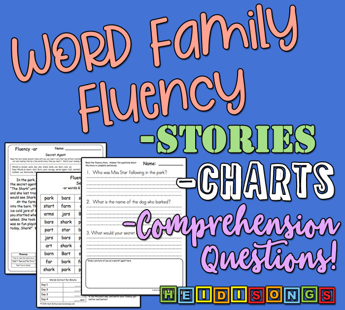 Word Family Fluency Stories, Charts, and Comprehension Questions!