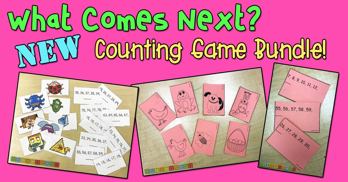 What Comes Next? Game Bundle, heidisongs, kindergarten, counting, numbers, fun