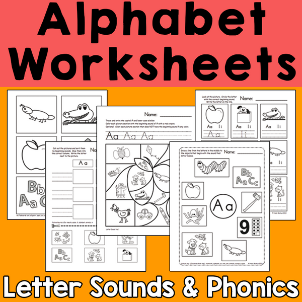 Alphabet Worksheets for Letter Sounds & Phonics