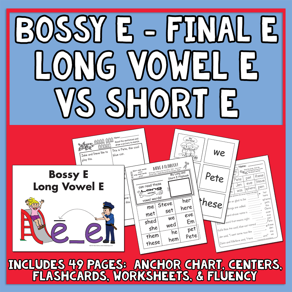 Bossy E (Final E) Long Vowel A, E, I, O, U Bundle