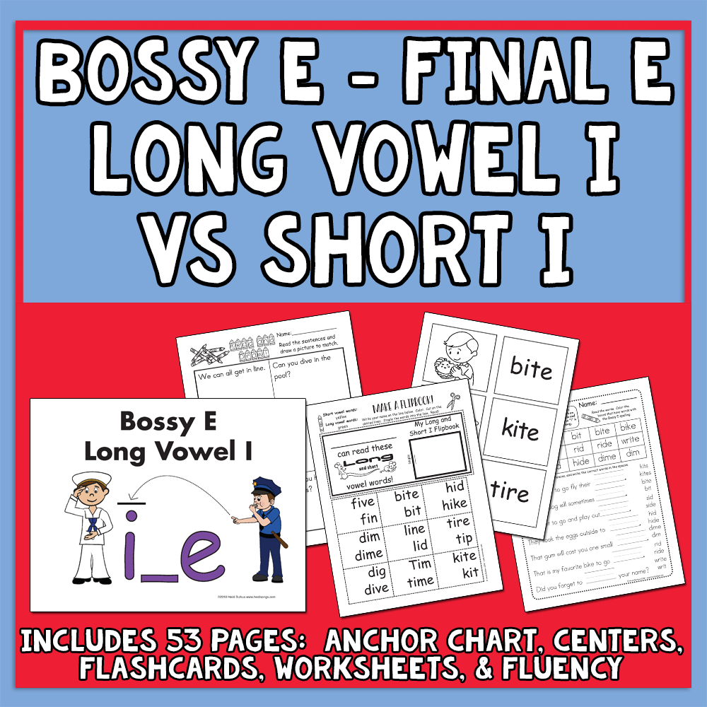 Bossy E (Final E) Long Vowel A, E, I, O, U Bundle