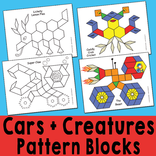 Cars & Creatures Pattern Block Activity