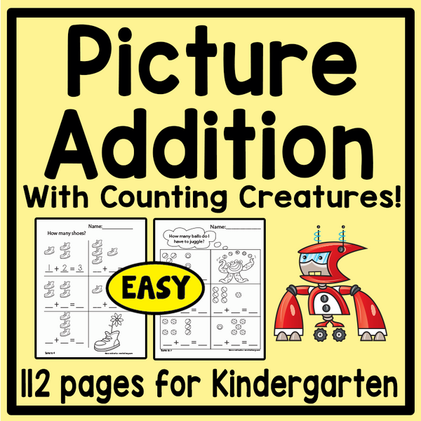 Counting Creatures Addition Worksheets