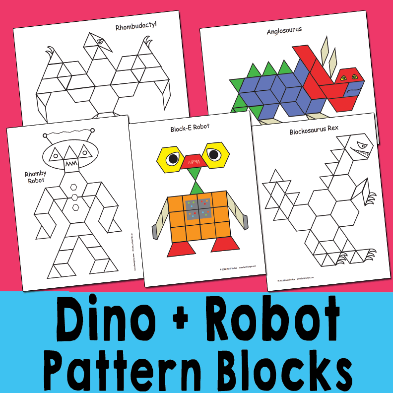 Dinosaur & Robot Pattern Block Activity