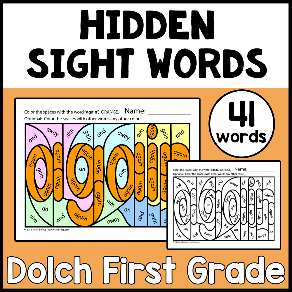 Dolch Hidden Sight Word Worksheets