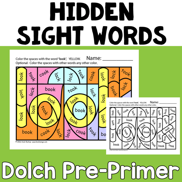 Dolch Hidden Sight Word Worksheets
