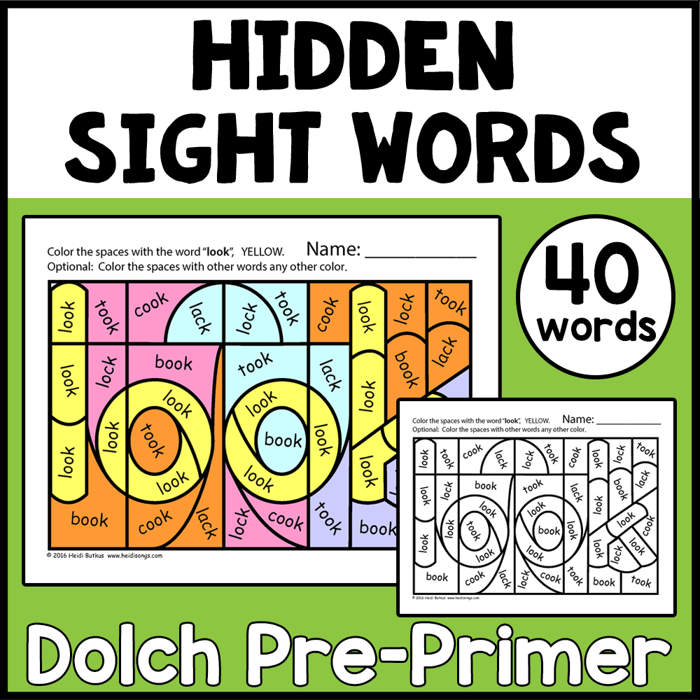 Dolch Hidden Sight Word Worksheets