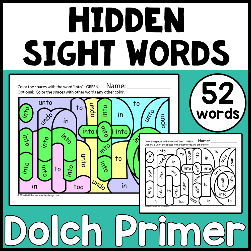 Dolch Hidden Sight Word Worksheets