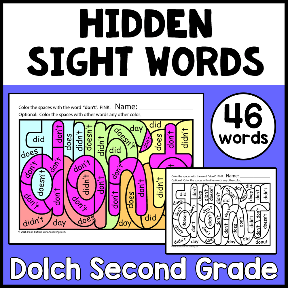 Dolch Hidden Sight Word Worksheets