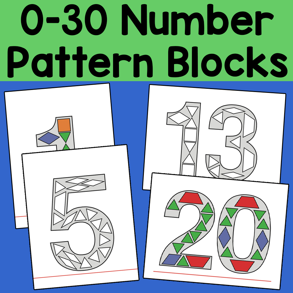 0-30 Number Pattern Block Manipulatives