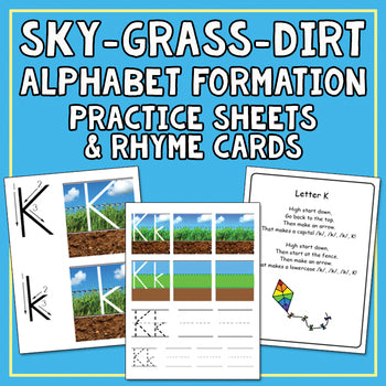 Sky Grass Dirt Alphabet Formation Practice Sheets