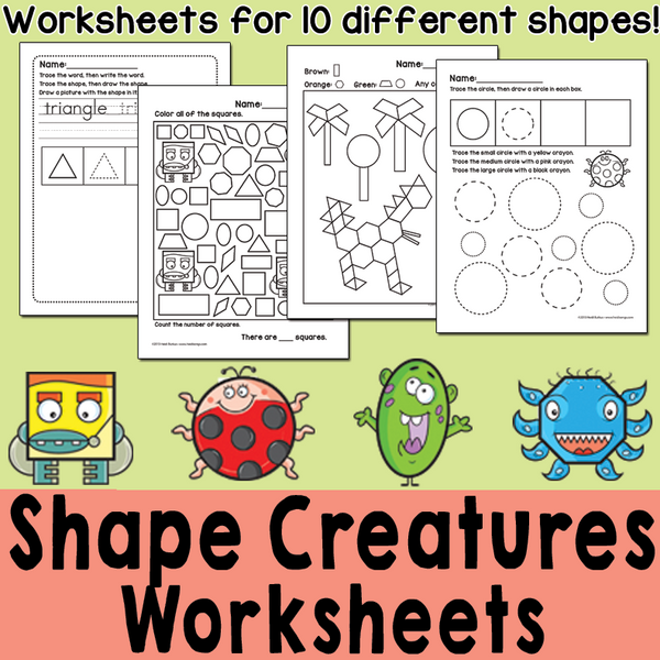 Shape Creatures Worksheets