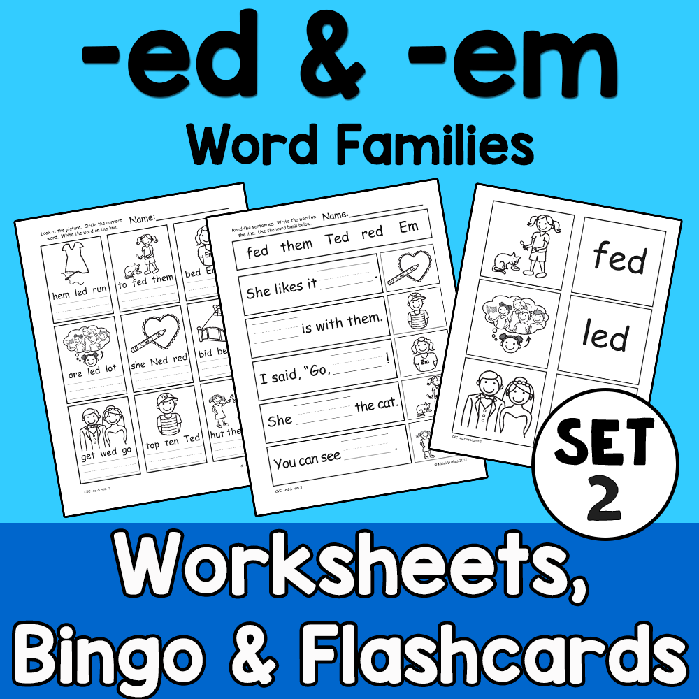 CVC Set 2 - Word Family Worksheets - HeidiSongs | Heidi Songs for At Word Family Worksheets Free Printable