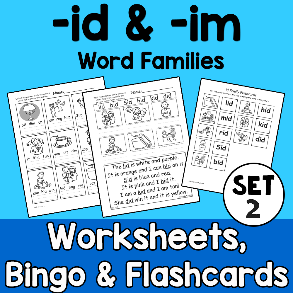 CVC Set 2 - Word Family Worksheets - HeidiSongs | Heidi Songs cvc-set-2-word-family-worksheets-heidisongs-heidi-songs