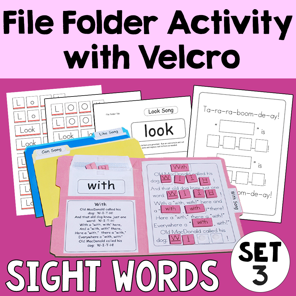 Sight Words 3 - Velcro Book Manipulative