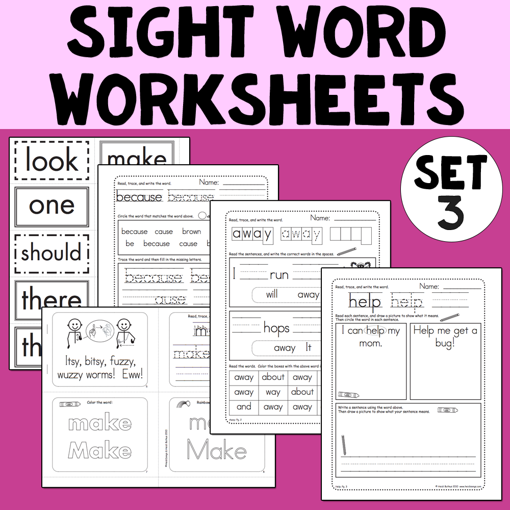 Sight Words 3 - Worksheets, Mini-Songbooks, and Flashcards