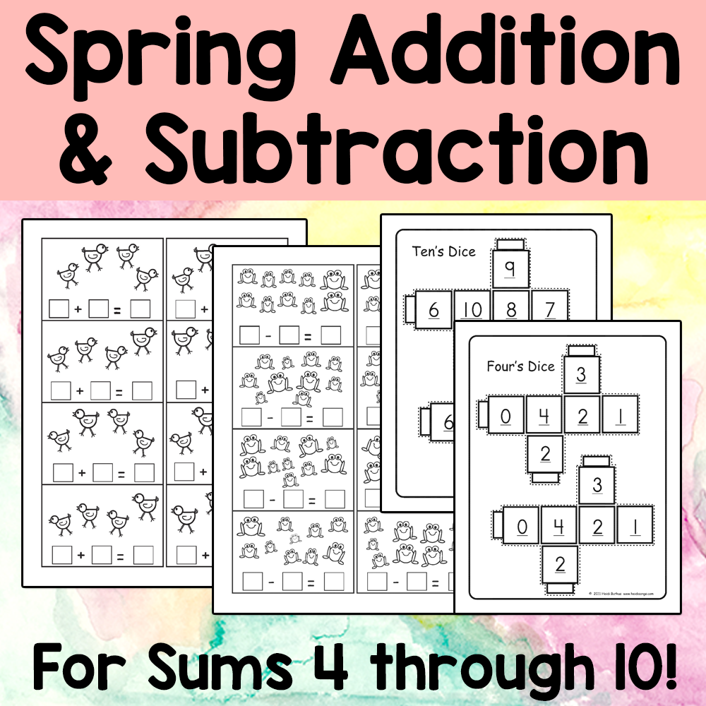 Spring Addition & Subtraction Worksheets