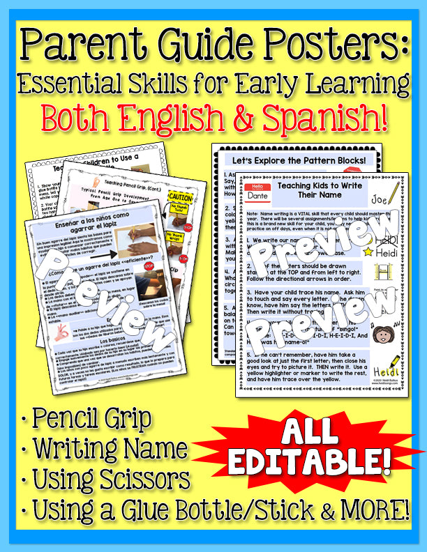 Parent Guide Posters: Essential Skills for Early Learning