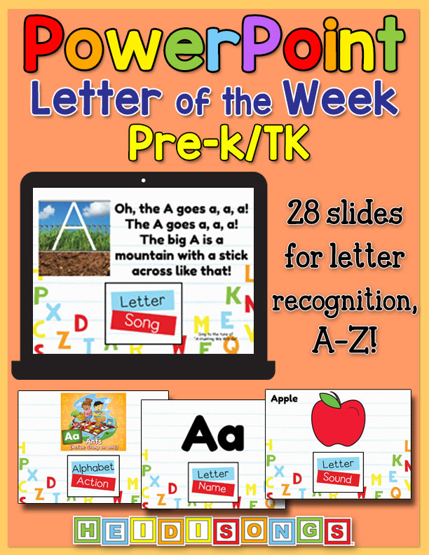 Letter of the Week Prek/TK Focus Wall Set for PowerPoint