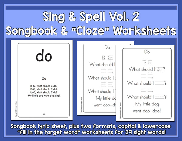 Sight Words 2 - Songbook & Worksheets