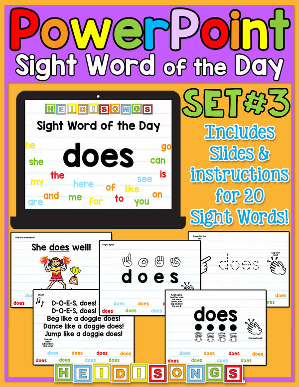 Sight Word of the Day For PowerPoint - Set 3