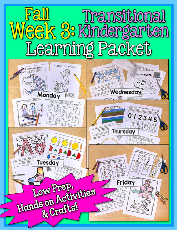 TK Weekly Learning Packet: Fall - Week 3