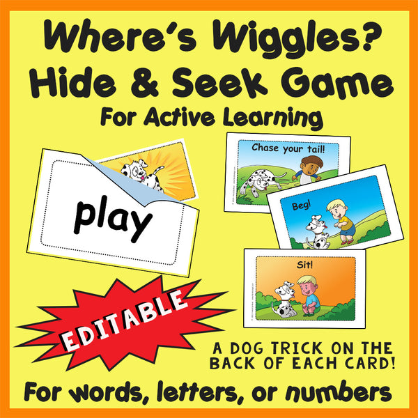 Where's Wiggles? Pocket Chart Hide & Seek Game